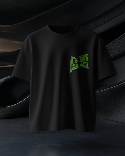 Unisex Terry Oversized T-Shirt (It's Time For 420)