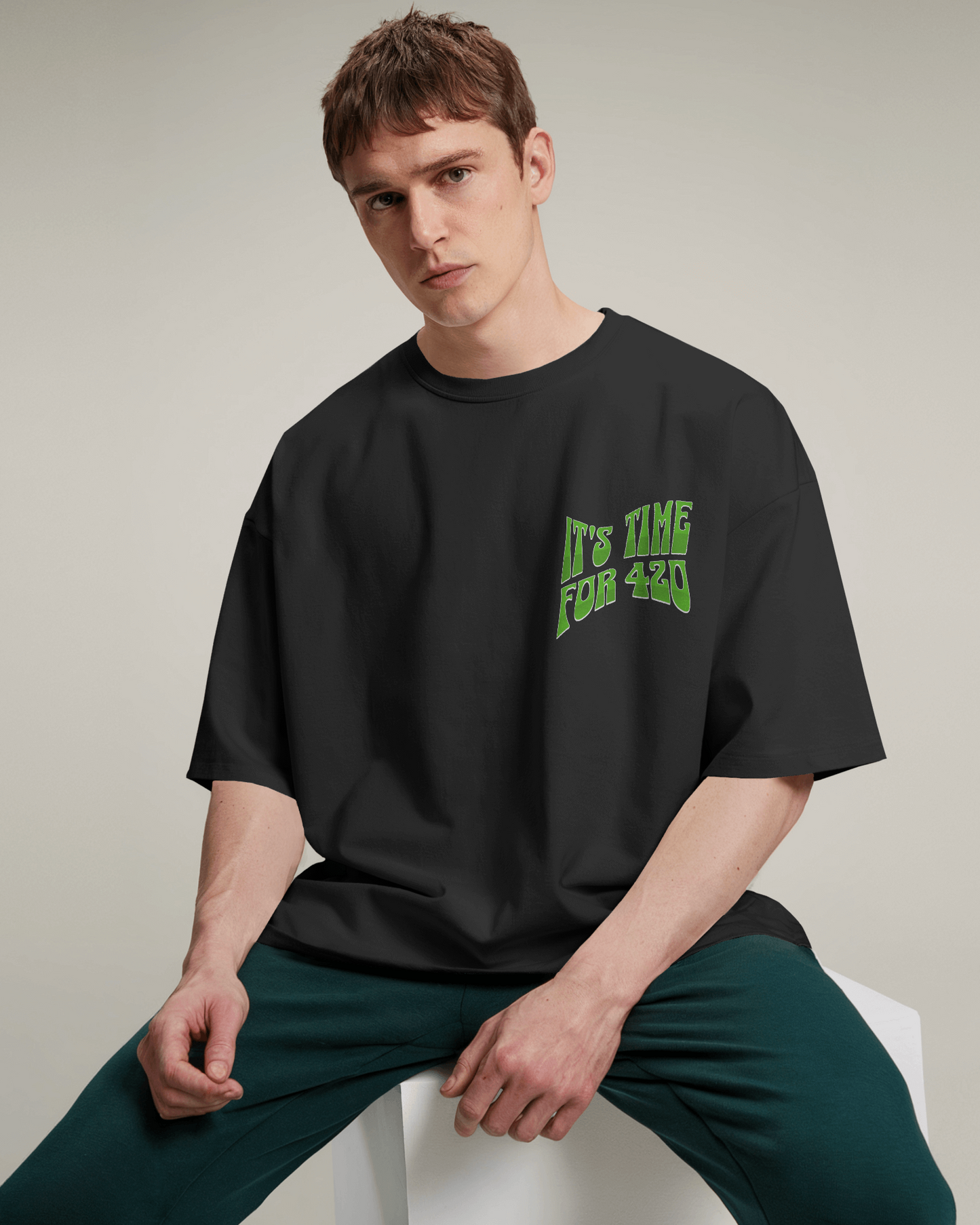 Unisex Terry Oversized T-Shirt (It's Time For 420)