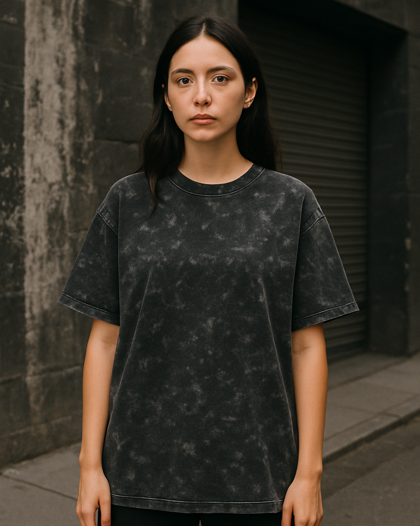 Unisex Oversized Acid Wash T-Shirt (Black)