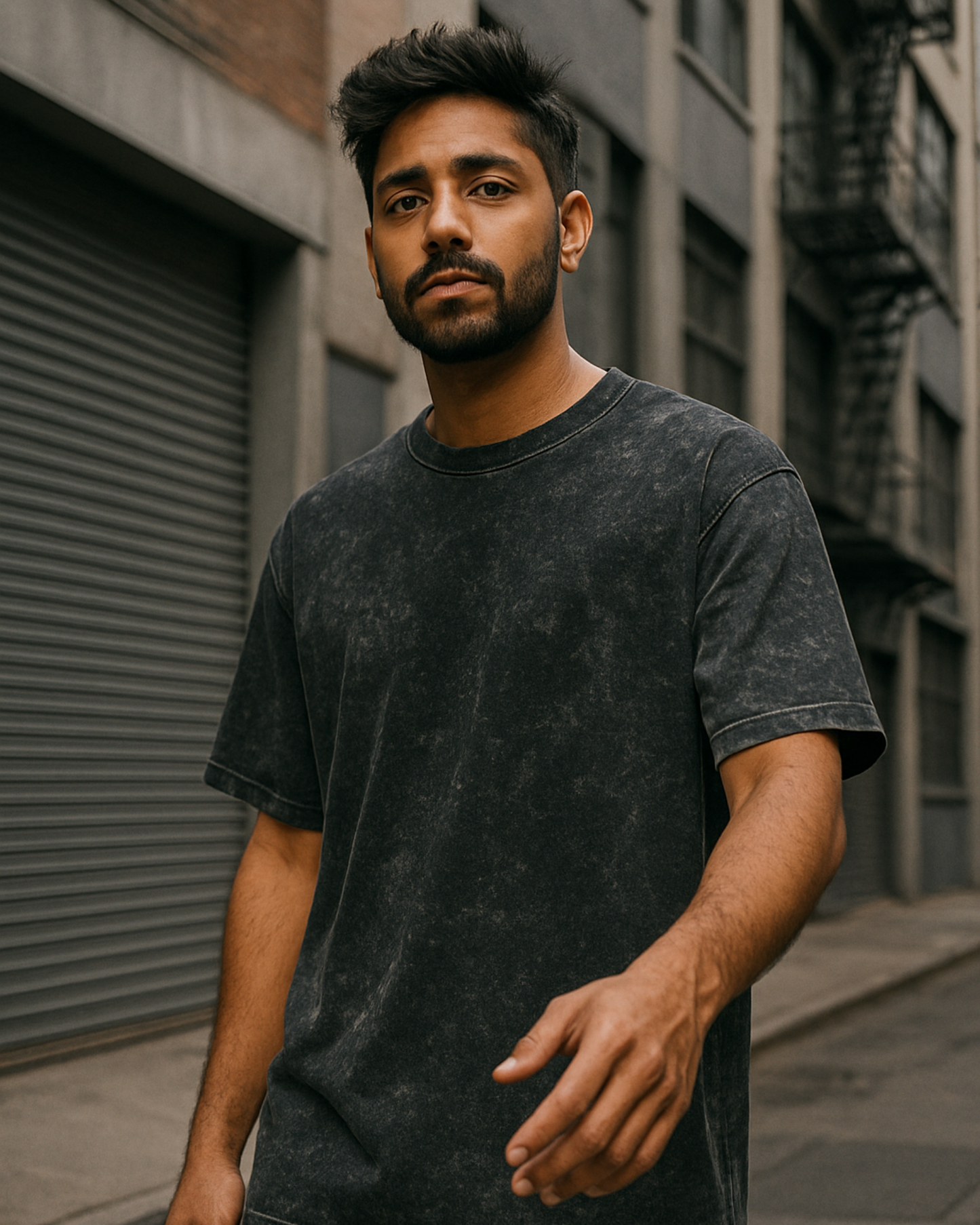 Unisex Oversized Acid Wash T-Shirt (Black)