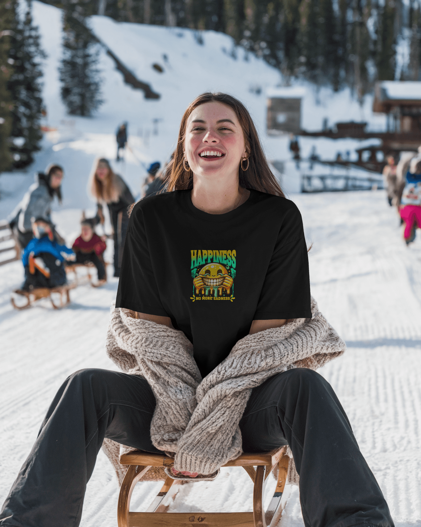 Unisex Terry Oversized T-Shirt (Happiness)