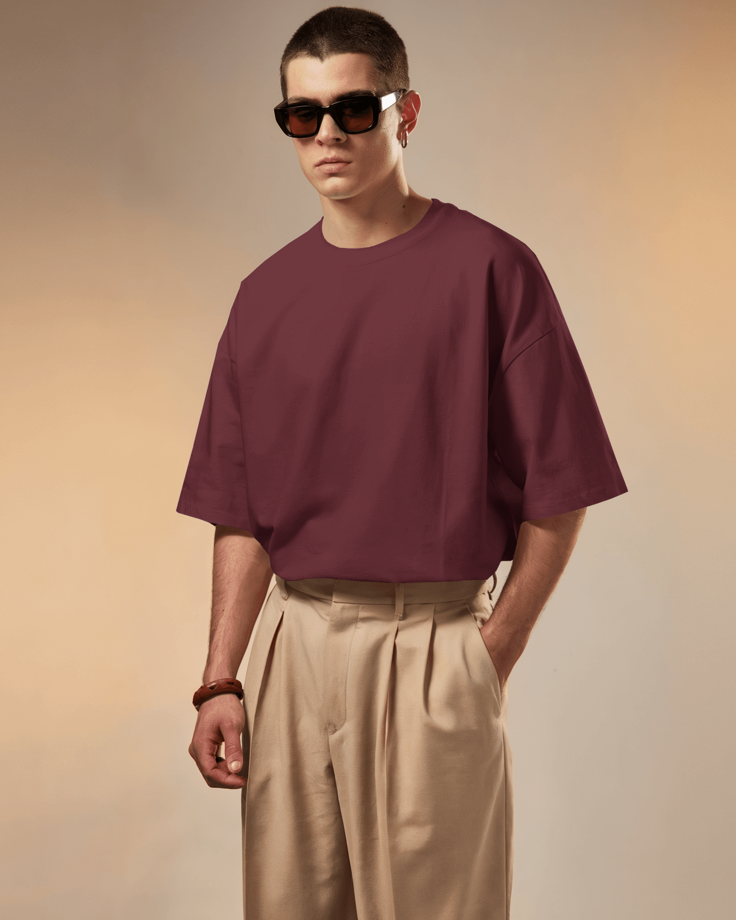 Unisex Classic Oversized T-shirt (Maroon)