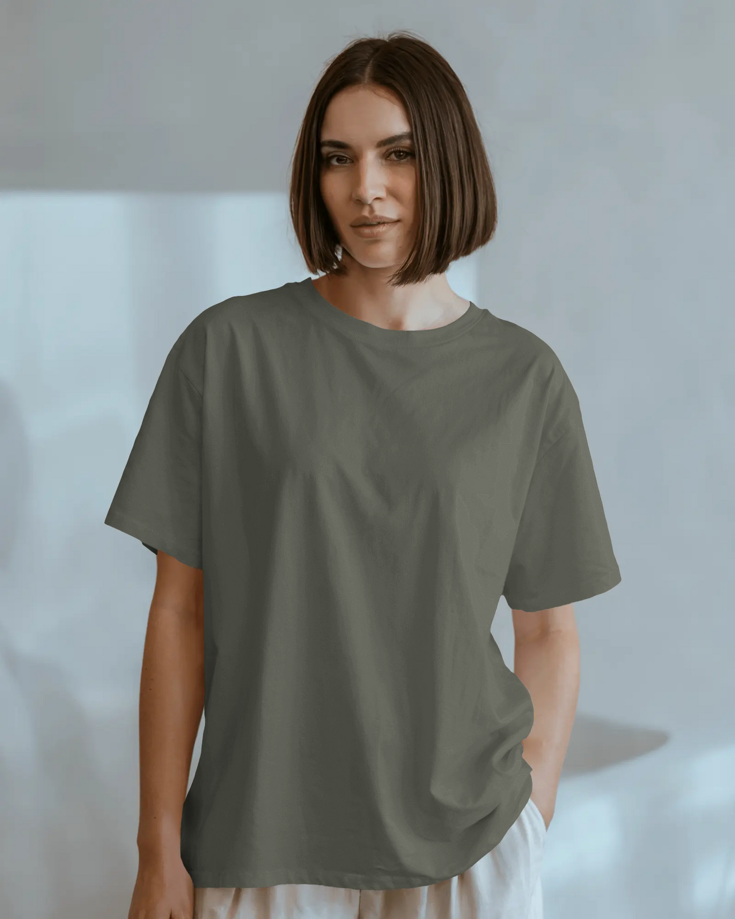 Unisex Classic Oversized T-shirt (Olive Green)