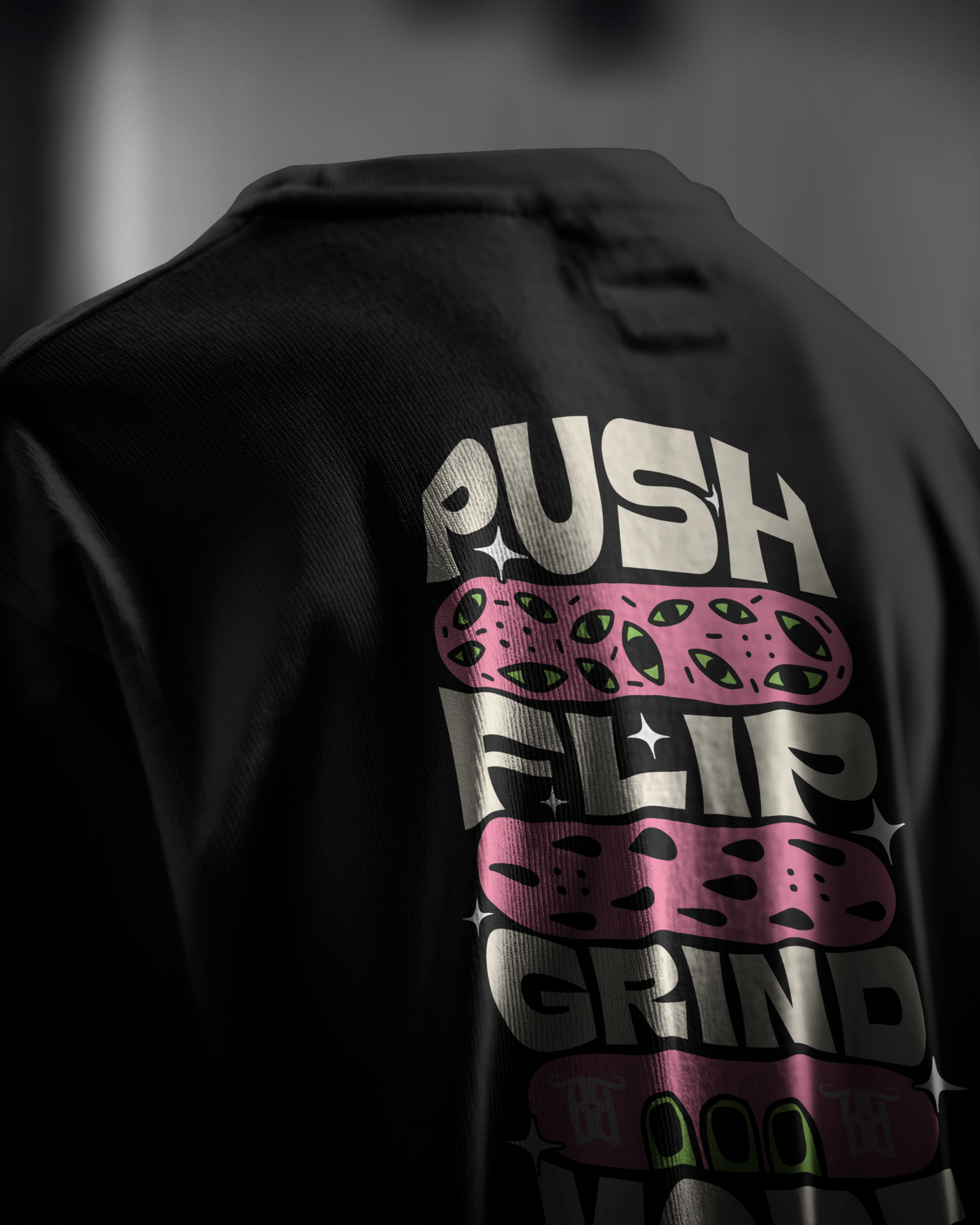 Unisex Terry Oversized T-Shirt (Push Flip Grind More!)