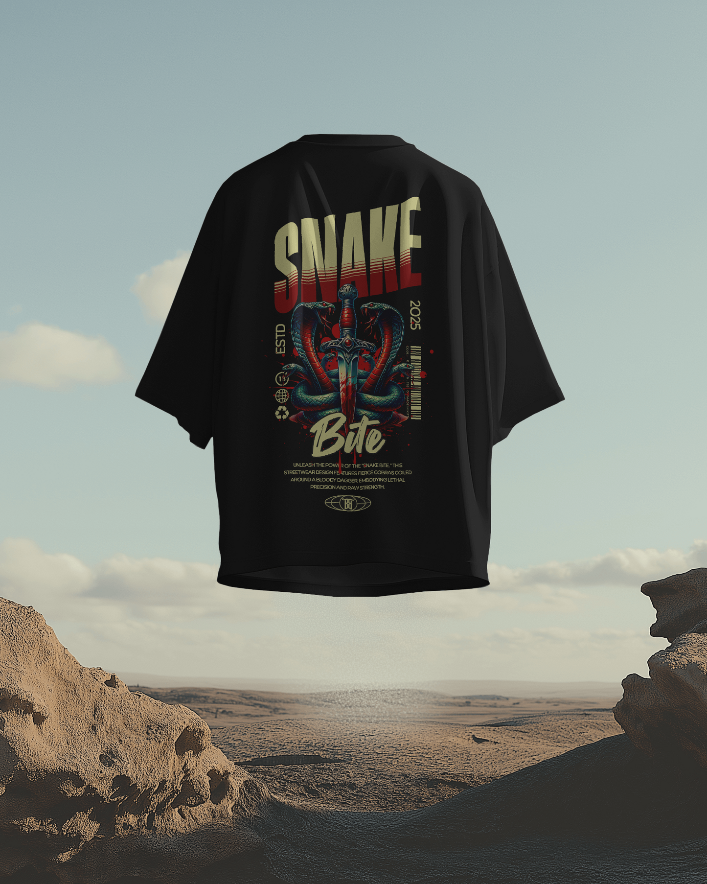 Unisex Terry Oversized T-Shirt (Snake Bite)
