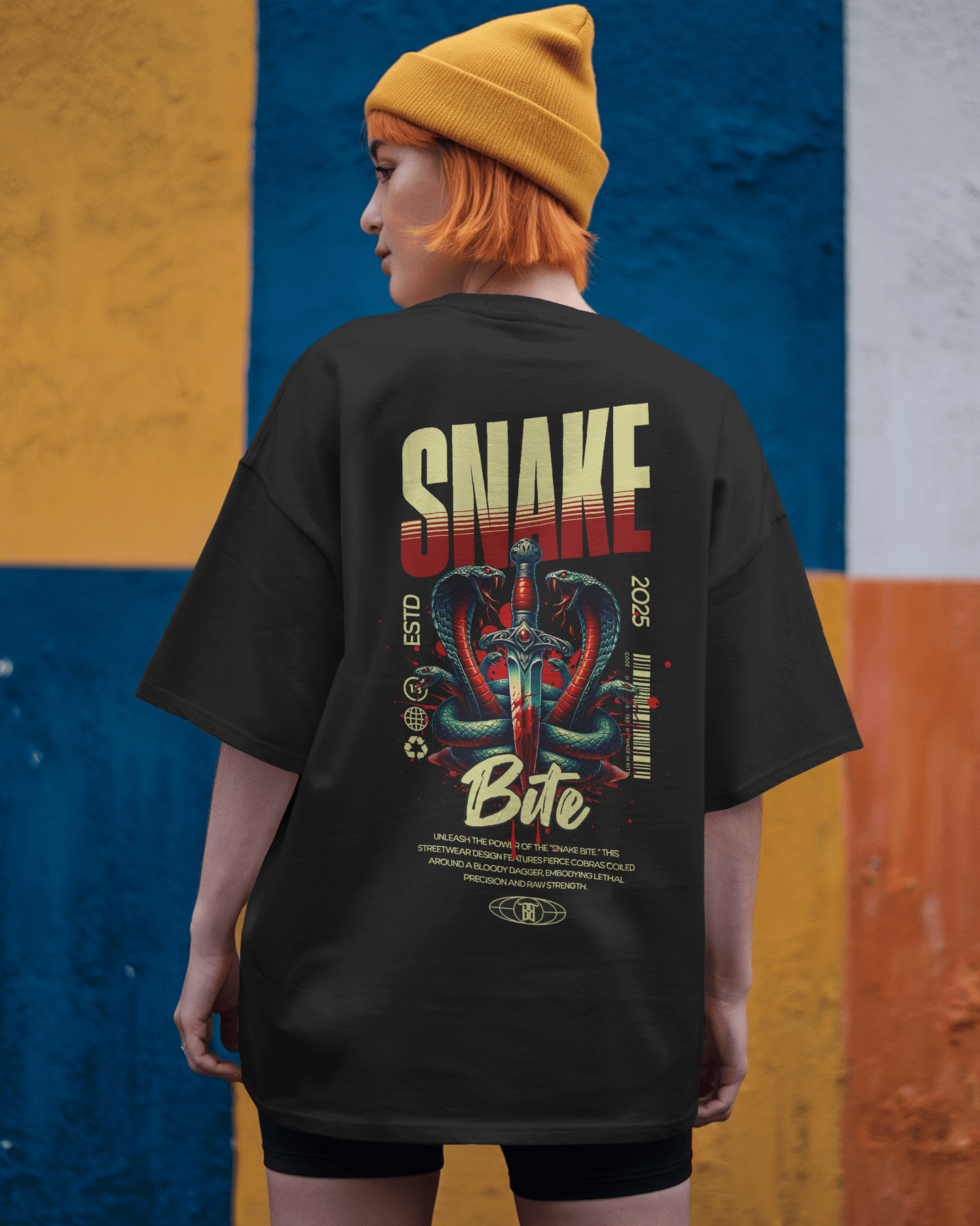 Unisex Terry Oversized T-Shirt (Snake Bite)