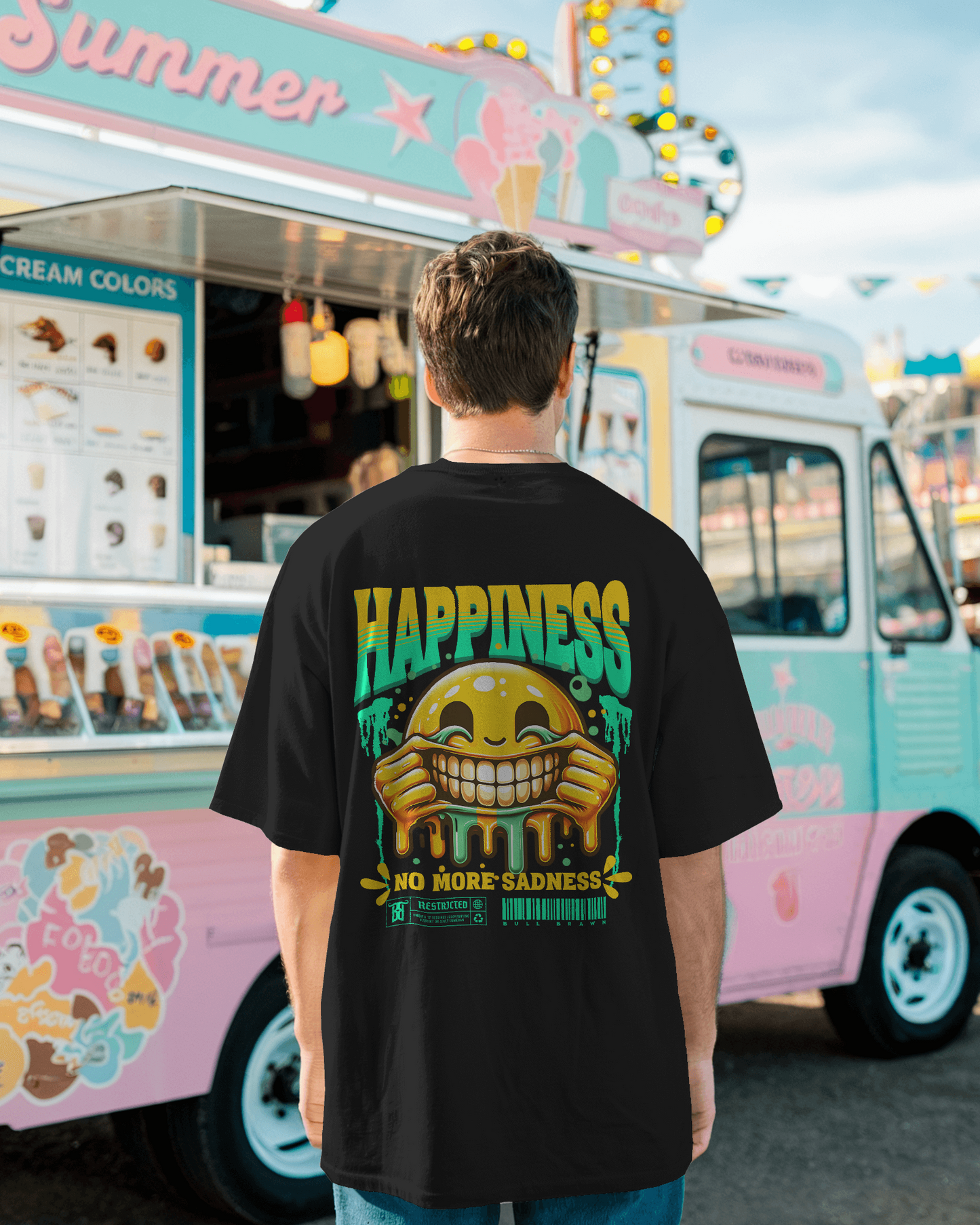 Unisex Terry Oversized T-Shirt (Happiness)